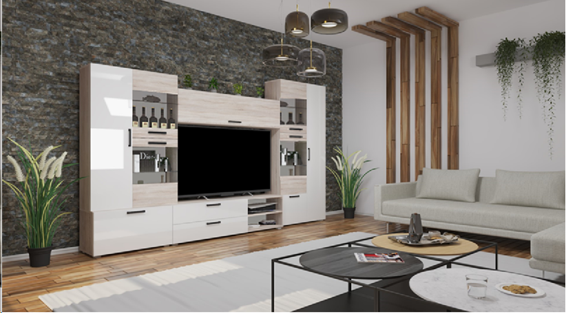 Corpus Capri MF-24 összeállítás 330 cm 150 cm-es Tv-s hátlappal Szekrénysor