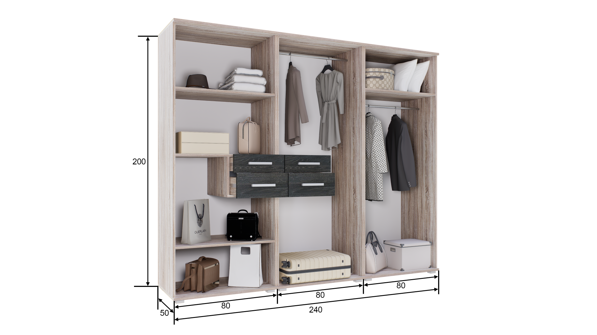 Corpus GIB Salon 11. 240 cm Sonoma-Canterbury