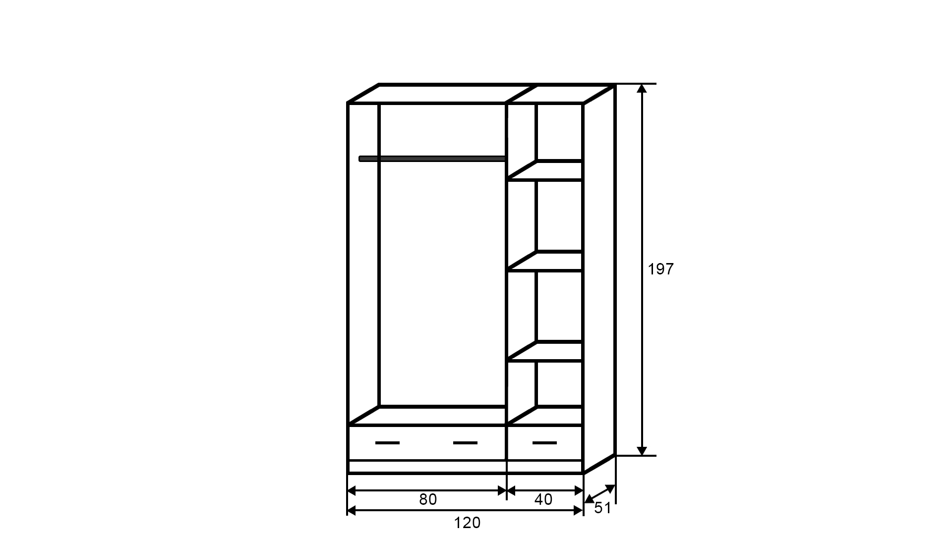 Corpus Frimon 120 cm Gardrób Sonoma-Trüffel