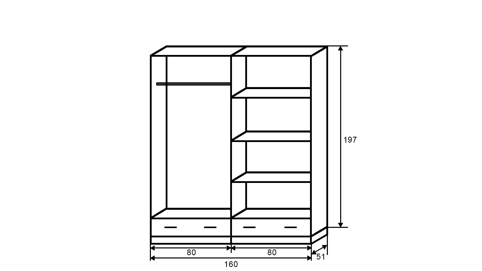 Corpus Frimon 160 cm Gardrób Sonoma-Trüffel