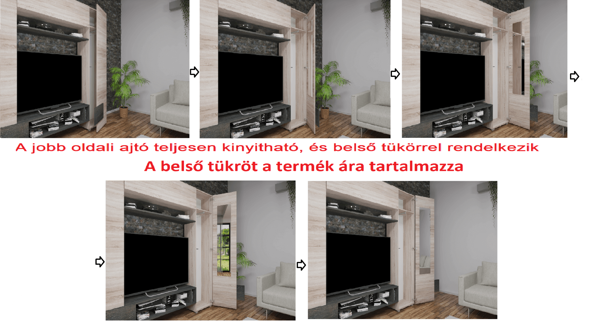 Corpus Logens 05 248 cm Sonoma-Magasfényű Fehér 138 cm-es Tv-s hátlappal Nappali sor