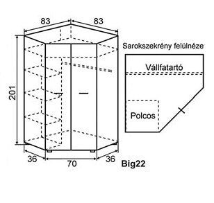 Corpus Big 22 elem /sarokszekrény/