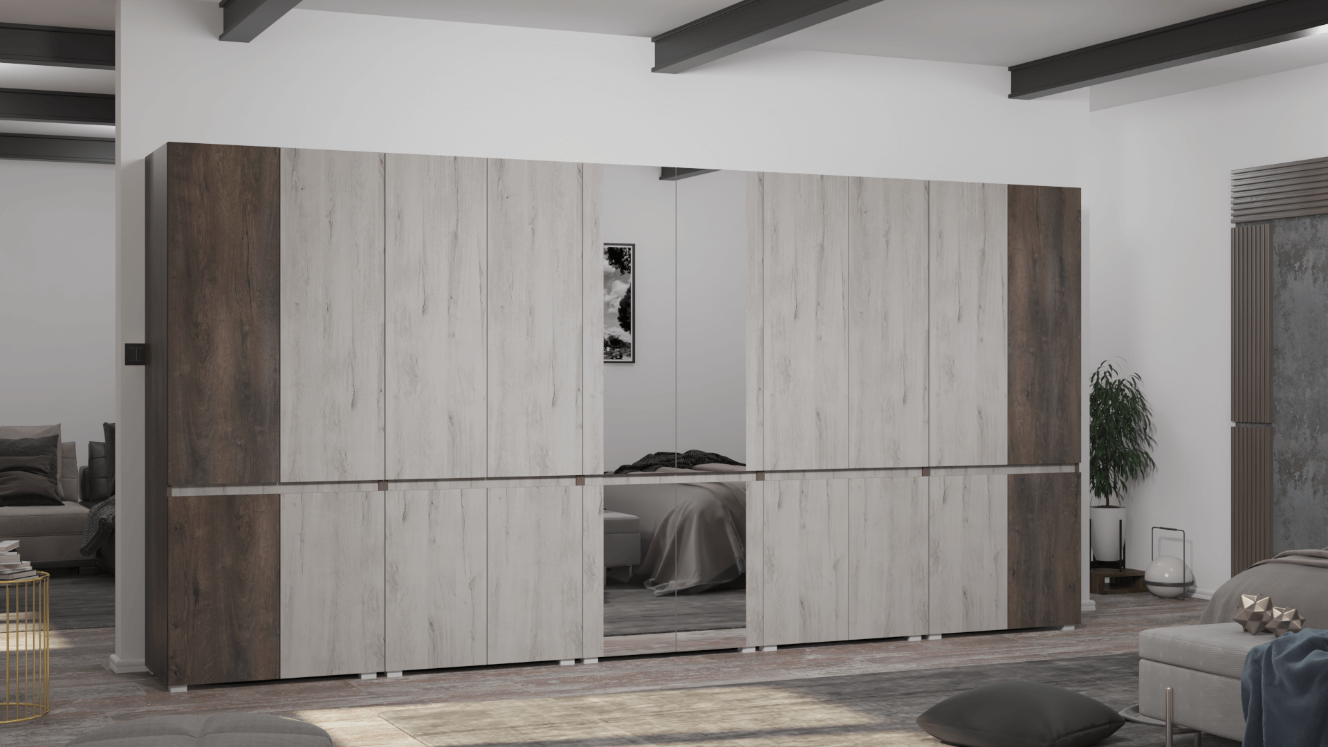 Corpus Vektor 25 400 cm Iszap Tölgy-Ében Tölgy Gardrób
