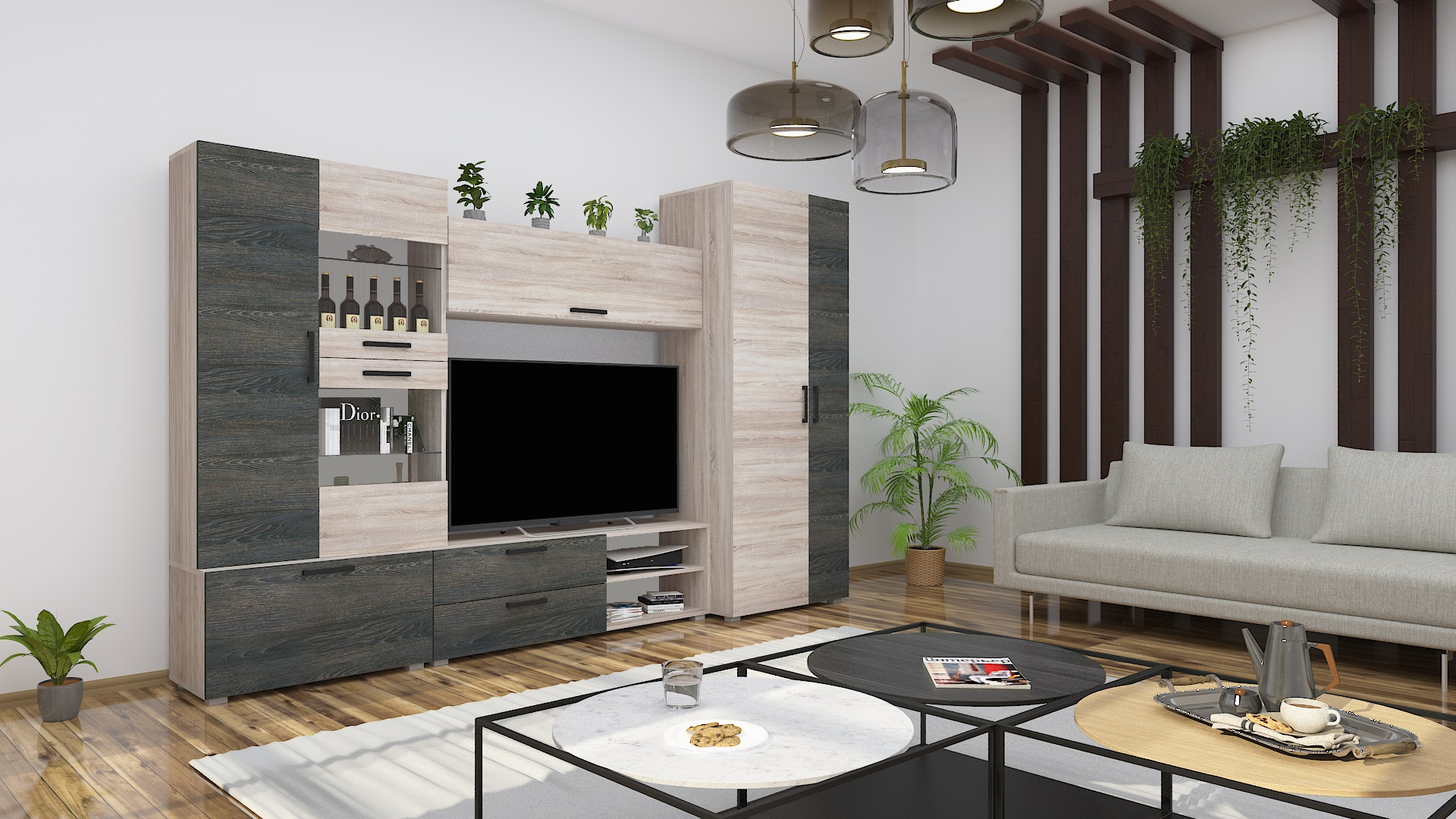 Corpus Capri 2-es összeállítás 320 cm 150 cm-es Tv-s hátlappal Szekrénysor