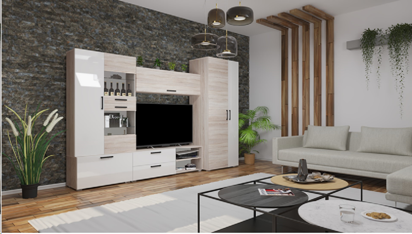 Corpus Capri MF-16 összeállítás 320 cm 150 cm-es Tv-s hátlappal Szekrénysor
